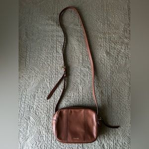 Fossil Brown Leather Crossbody Handbag